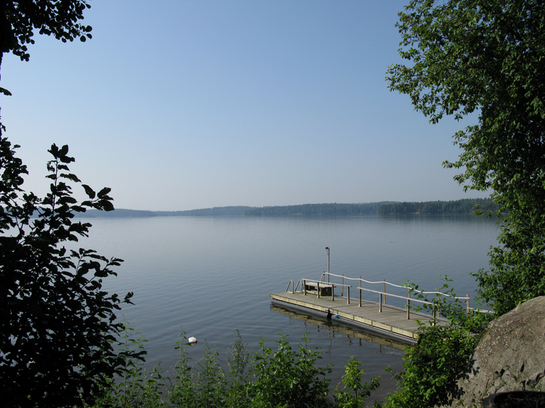 Valtakunnallisen leväseurannan havaintopaikka (Kauniston ranta).JPG